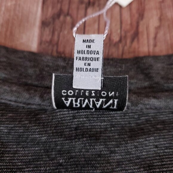 NWT Armani Collezioni Mens Size XXL Gray Crew Neck Pullover Shirt Viscose Blend - Picture 13 of 16
